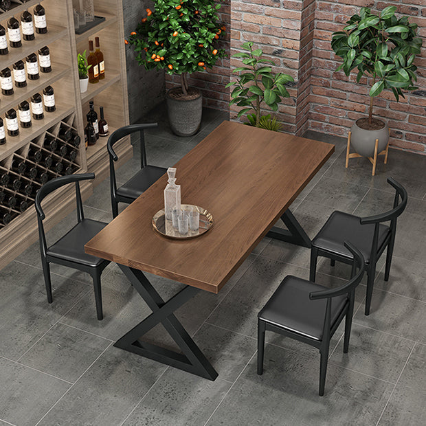 1/3/4/5 Pcs Metal Industrial Dining Set with Rectangle Table Dinette Set with Wooden Bench Clearhalo 'Dining Room Sets' 'Dining Tables & Seating' 'dining_room_set' 'furn' 'furn_dining_room_set' 'Furniture' 'furniture_dining_room_set' 'Kitchen & Dining Furniture' 'kitchen&dining_furn' 'kitchen' 4511910