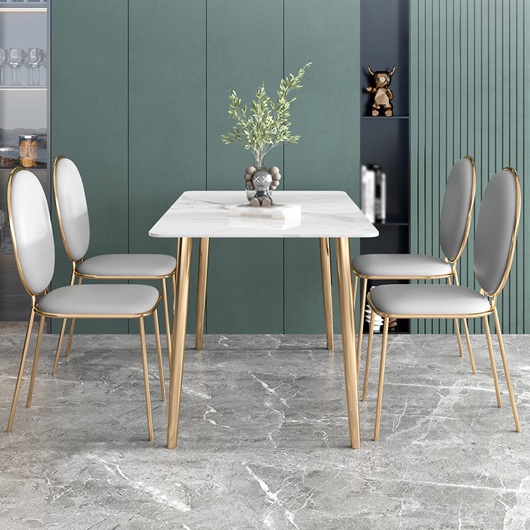 Luxury 1/2/5 Pieces Dining Set Sintered Stone Dining Table with Leather Chairs Clearhalo 'Dining Room Sets' 'Dining Tables & Seating' 'dining_room_set' 'furn' 'furn_dining_room_set' 'Furniture' 'furniture_dining_room_set' 'Kitchen & Dining Furniture' 'kitchen&dining_furn' 'kitchen' 4511943
