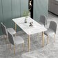Luxury 1/2/5 Pieces Dining Set Sintered Stone Dining Table with Leather Chairs 5 Pieces: Table, 4 Light Gray Chairs Clearhalo 'Dining Room Sets' 'Dining Tables & Seating' 'dining_room_set' 'furn' 'furn_dining_room_set' 'Furniture' 'furniture_dining_room_set' 'Kitchen & Dining Furniture' 'kitchen&dining_furn' 'kitchen' 4511945