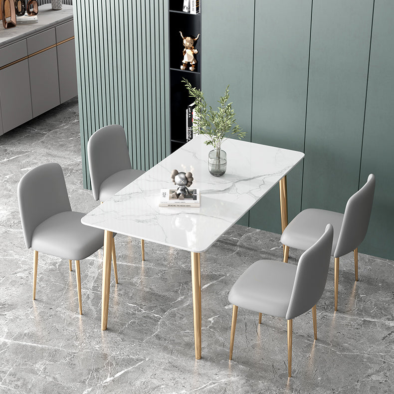 Luxury 1/2/5 Pieces Dining Set Sintered Stone Dining Table with Leather Chairs Clearhalo 'Dining Room Sets' 'Dining Tables & Seating' 'dining_room_set' 'furn' 'furn_dining_room_set' 'Furniture' 'furniture_dining_room_set' 'Kitchen & Dining Furniture' 'kitchen&dining_furn' 'kitchen' 4511953