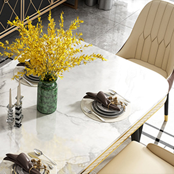 Luxury 1/2/5/7 Pieces Rectangle Dining Set Marble Dining Table with Leather Chairs Clearhalo 'Dining Room Sets' 'Dining Tables & Seating' 'dining_room_set' 'furn' 'furn_dining_room_set' 'Furniture' 'furniture_dining_room_set' 'Kitchen & Dining Furniture' 'kitchen&dining_furn' 'kitchen' 4511967