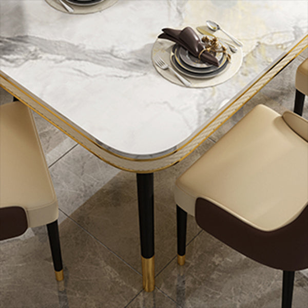 Luxury 1/2/5/7 Pieces Rectangle Dining Set Marble Dining Table with Leather Chairs Clearhalo 'Dining Room Sets' 'Dining Tables & Seating' 'dining_room_set' 'furn' 'furn_dining_room_set' 'Furniture' 'furniture_dining_room_set' 'Kitchen & Dining Furniture' 'kitchen&dining_furn' 'kitchen' 4511968