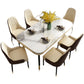Luxury 1/2/5/7 Pieces Rectangle Dining Set Marble Dining Table with Leather Chairs 7 Pieces: Table, 6 Chairs Clearhalo 'Dining Room Sets' 'Dining Tables & Seating' 'dining_room_set' 'furn' 'furn_dining_room_set' 'Furniture' 'furniture_dining_room_set' 'Kitchen & Dining Furniture' 'kitchen&dining_furn' 'kitchen' 4511972