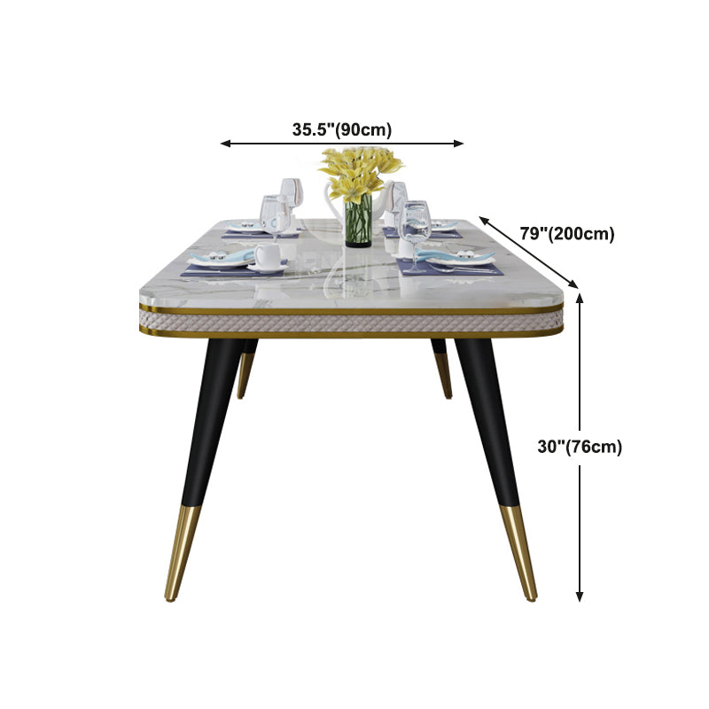 Luxury 1/2/5/7 Pieces Rectangle Dining Set Marble Dining Table with Leather Chairs Clearhalo 'Dining Room Sets' 'Dining Tables & Seating' 'dining_room_set' 'furn' 'furn_dining_room_set' 'Furniture' 'furniture_dining_room_set' 'Kitchen & Dining Furniture' 'kitchen&dining_furn' 'kitchen' 4511977