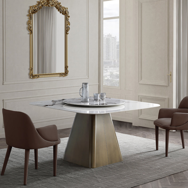 Contemporary 1/2/3/5 Pieces Dining Set Square Dining Table Set 3 Pieces: Table, 2 Brown Chairs Clearhalo 'Dining Room Sets' 'Dining Tables & Seating' 'dining_room_set' 'furn' 'furn_dining_room_set' 'Furniture' 'furniture_dining_room_set' 'Kitchen & Dining Furniture' 'kitchen&dining_furn' 'kitchen' 4511984