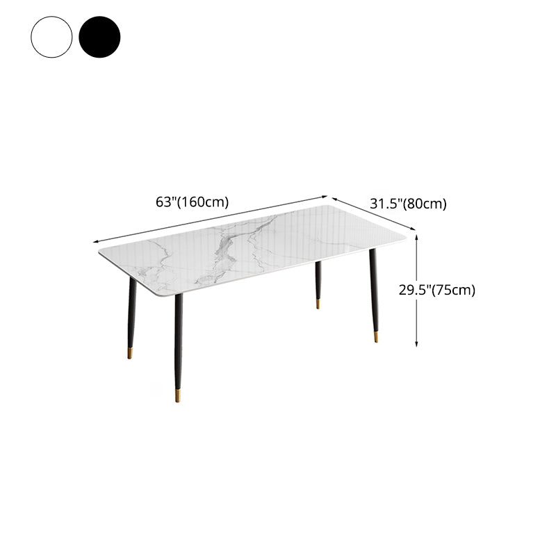 Nordic 1/2/5/7 Pieces Dining Set Sintered Stone Dining Table with Leather Chairs Clearhalo 'Dining Room Sets' 'Dining Tables & Seating' 'dining_room_set' 'furn' 'furn_dining_room_set' 'Furniture' 'furniture_dining_room_set' 'Kitchen & Dining Furniture' 'kitchen&dining_furn' 'kitchen' 4512020