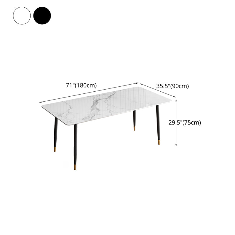 Nordic 1/2/5/7 Pieces Dining Set Sintered Stone Dining Table with Leather Chairs Clearhalo 'Dining Room Sets' 'Dining Tables & Seating' 'dining_room_set' 'furn' 'furn_dining_room_set' 'Furniture' 'furniture_dining_room_set' 'Kitchen & Dining Furniture' 'kitchen&dining_furn' 'kitchen' 4512021