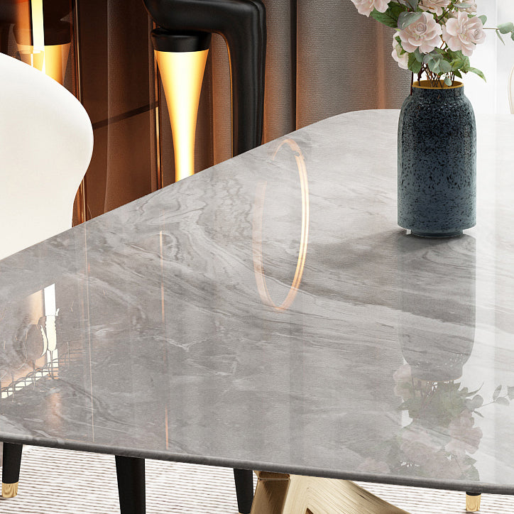 Luxury 1/2/5/6/7 Pieces Dining Set Sintered Stone Dining Table with Leather Chairs Clearhalo 'Dining Room Sets' 'Dining Tables & Seating' 'dining_room_set' 'furn' 'furn_dining_room_set' 'Furniture' 'furniture_dining_room_set' 'Kitchen & Dining Furniture' 'kitchen&dining_furn' 'kitchen' 4512028