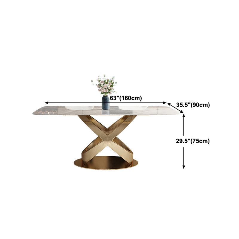 Luxury 1/2/5/6/7 Pieces Dining Set Sintered Stone Dining Table with Leather Chairs Clearhalo 'Dining Room Sets' 'Dining Tables & Seating' 'dining_room_set' 'furn' 'furn_dining_room_set' 'Furniture' 'furniture_dining_room_set' 'Kitchen & Dining Furniture' 'kitchen&dining_furn' 'kitchen' 4512038