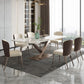 Luxury 1/4/5/7 Pieces Dining Set Sintered Stone Dining Table with Leather Chairs Clearhalo 'Dining Room Sets' 'Dining Tables & Seating' 'dining_room_set' 'furn' 'furn_dining_room_set' 'Furniture' 'furniture_dining_room_set' 'Kitchen & Dining Furniture' 'kitchen&dining_furn' 'kitchen' 4512039