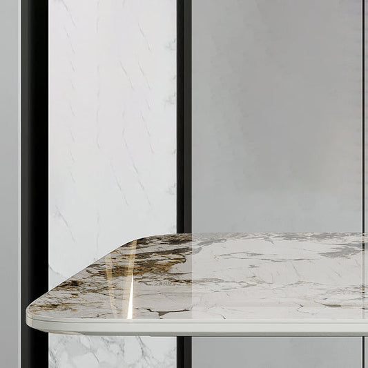 Luxury 1/4/5/7 Pieces Dining Set Sintered Stone Dining Table with Leather Chairs Clearhalo 'Dining Room Sets' 'Dining Tables & Seating' 'dining_room_set' 'furn' 'furn_dining_room_set' 'Furniture' 'furniture_dining_room_set' 'Kitchen & Dining Furniture' 'kitchen&dining_furn' 'kitchen' 4512045