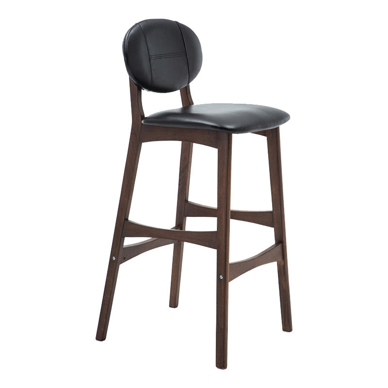 Scandinavia Style Bar-stool Wooden Legs Full Back for Kitchen Bar Black Brown 1 Piece Clearhalo 'Bar Furniture' 'Bar Stools' 'bar_stools' 'furn' 'furn_bar_stools' 'furniture_bar_stools' 'Kitchen & Dining Furniture' 'kitchen&dining_furn' 'kitchen' 'kitchen_furn' Furniture' 4512056