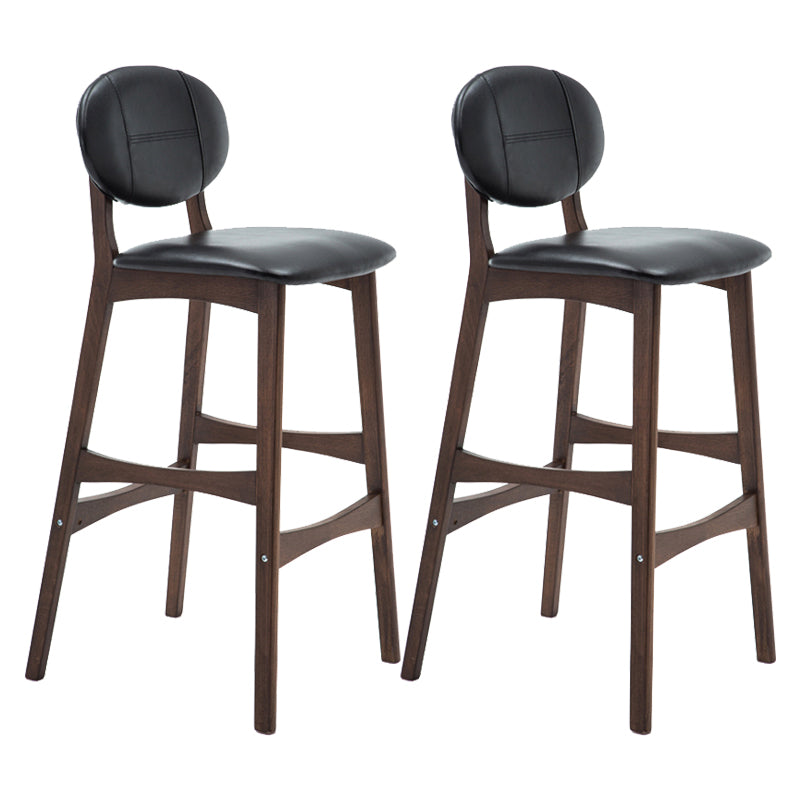 Scandinavia Style Bar-stool Wooden Legs Full Back for Kitchen Bar Black Brown 2 Piece Set Clearhalo 'Bar Furniture' 'Bar Stools' 'bar_stools' 'furn' 'furn_bar_stools' 'furniture_bar_stools' 'Kitchen & Dining Furniture' 'kitchen&dining_furn' 'kitchen' 'kitchen_furn' Furniture' 4512057