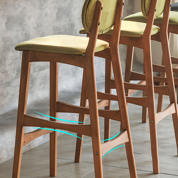 Scandinavia Style Bar-stool Wooden Legs Full Back for Kitchen Bar Clearhalo 'Bar Furniture' 'Bar Stools' 'bar_stools' 'furn' 'furn_bar_stools' 'furniture_bar_stools' 'Kitchen & Dining Furniture' 'kitchen&dining_furn' 'kitchen' 'kitchen_furn' Furniture' 4512059