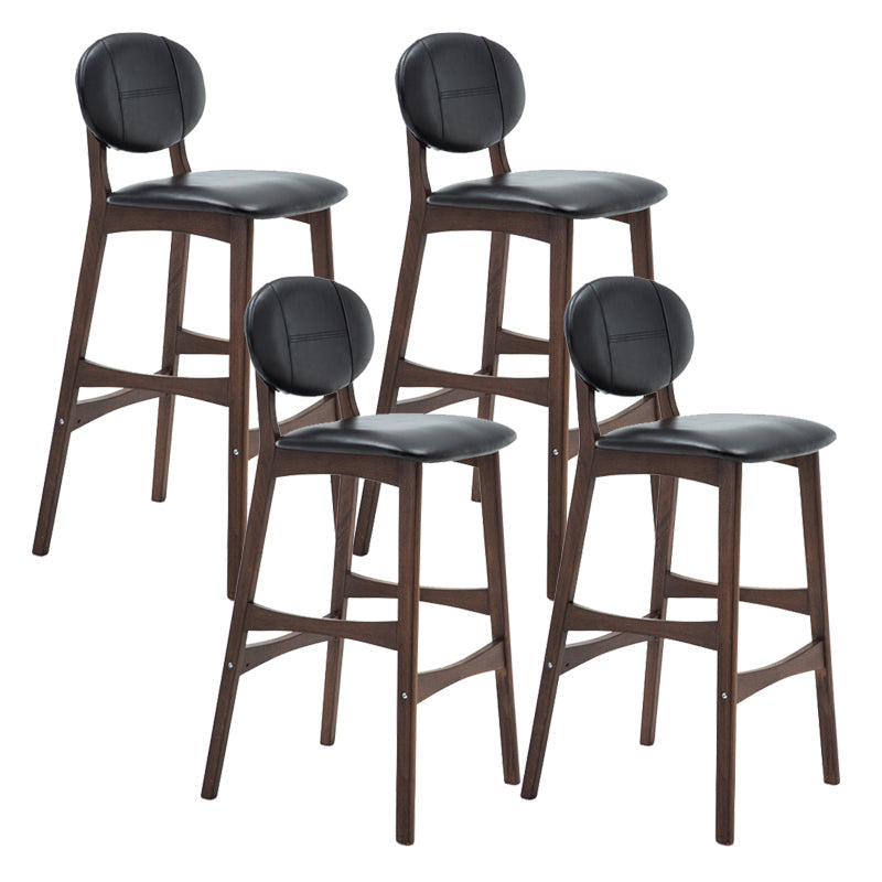 Scandinavia Style Bar-stool Wooden Legs Full Back for Kitchen Bar Black Brown 4 Piece Set Clearhalo 'Bar Furniture' 'Bar Stools' 'bar_stools' 'furn' 'furn_bar_stools' 'furniture_bar_stools' 'Kitchen & Dining Furniture' 'kitchen&dining_furn' 'kitchen' 'kitchen_furn' Furniture' 4512060