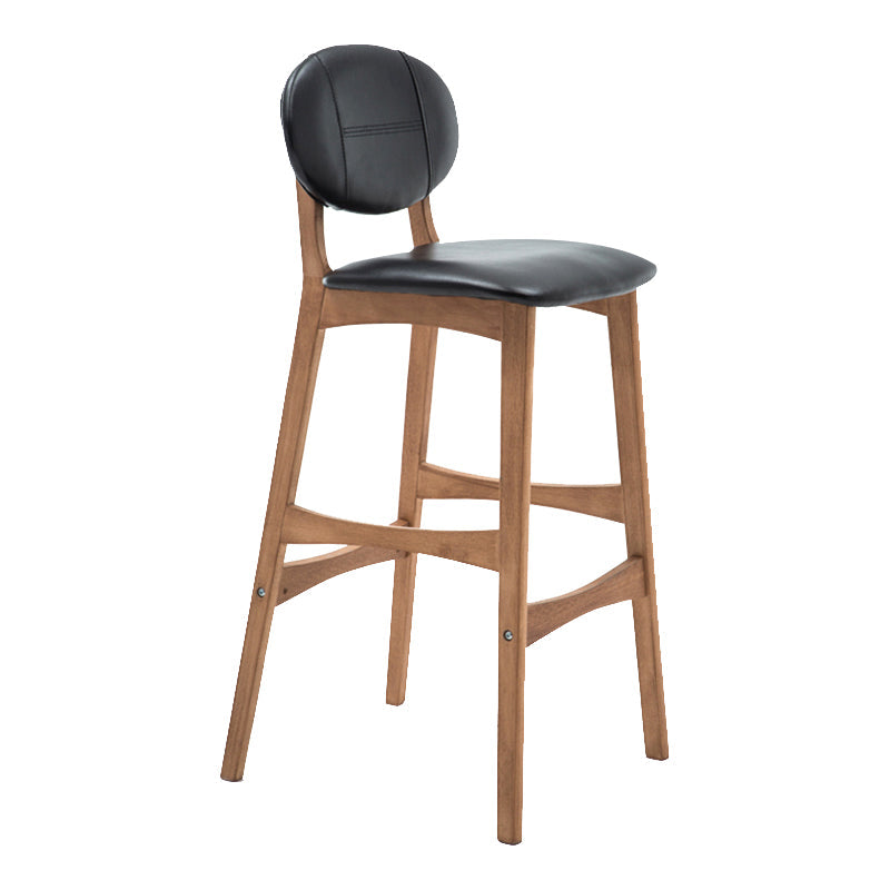 Scandinavia Style Bar-stool Wooden Legs Full Back for Kitchen Bar Black Natural 1 Piece Clearhalo 'Bar Furniture' 'Bar Stools' 'bar_stools' 'furn' 'furn_bar_stools' 'furniture_bar_stools' 'Kitchen & Dining Furniture' 'kitchen&dining_furn' 'kitchen' 'kitchen_furn' Furniture' 4512062