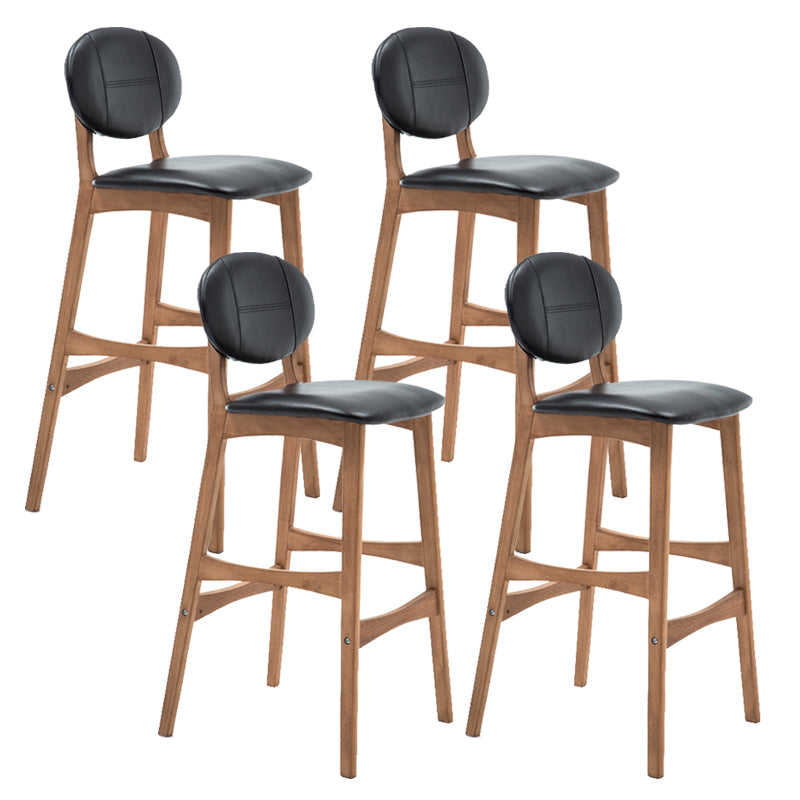 Scandinavia Style Bar-stool Wooden Legs Full Back for Kitchen Bar Black Natural 4 Piece Set Clearhalo 'Bar Furniture' 'Bar Stools' 'bar_stools' 'furn' 'furn_bar_stools' 'furniture_bar_stools' 'Kitchen & Dining Furniture' 'kitchen&dining_furn' 'kitchen' 'kitchen_furn' Furniture' 4512066