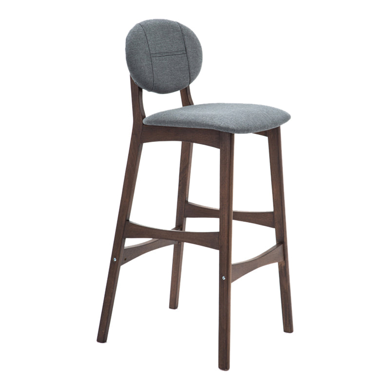 Scandinavia Style Bar-stool Wooden Legs Full Back for Kitchen Bar Grey Brown 1 Piece Clearhalo 'Bar Furniture' 'Bar Stools' 'bar_stools' 'furn' 'furn_bar_stools' 'furniture_bar_stools' 'Kitchen & Dining Furniture' 'kitchen&dining_furn' 'kitchen' 'kitchen_furn' Furniture' 4512068