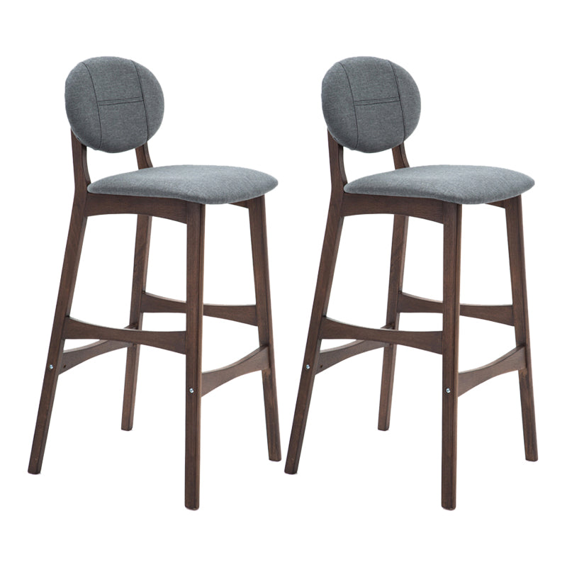 Scandinavia Style Bar-stool Wooden Legs Full Back for Kitchen Bar Grey Brown 2 Piece Set Clearhalo 'Bar Furniture' 'Bar Stools' 'bar_stools' 'furn' 'furn_bar_stools' 'furniture_bar_stools' 'Kitchen & Dining Furniture' 'kitchen&dining_furn' 'kitchen' 'kitchen_furn' Furniture' 4512069