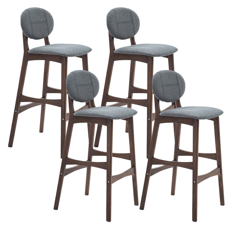 Scandinavia Style Bar-stool Wooden Legs Full Back for Kitchen Bar Grey Brown 4 Piece Set Clearhalo 'Bar Furniture' 'Bar Stools' 'bar_stools' 'furn' 'furn_bar_stools' 'furniture_bar_stools' 'Kitchen & Dining Furniture' 'kitchen&dining_furn' 'kitchen' 'kitchen_furn' Furniture' 4512071