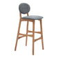 Scandinavia Style Bar-stool Wooden Legs Full Back for Kitchen Bar Grey Natural 1 Piece Clearhalo 'Bar Furniture' 'Bar Stools' 'bar_stools' 'furn' 'furn_bar_stools' 'furniture_bar_stools' 'Kitchen & Dining Furniture' 'kitchen&dining_furn' 'kitchen' 'kitchen_furn' Furniture' 4512073