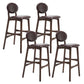 Scandinavia Style Bar-stool Wooden Legs Full Back for Kitchen Bar Brown Brown 4 Piece Set Clearhalo 'Bar Furniture' 'Bar Stools' 'bar_stools' 'furn' 'furn_bar_stools' 'furniture_bar_stools' 'Kitchen & Dining Furniture' 'kitchen&dining_furn' 'kitchen' 'kitchen_furn' Furniture' 4512078