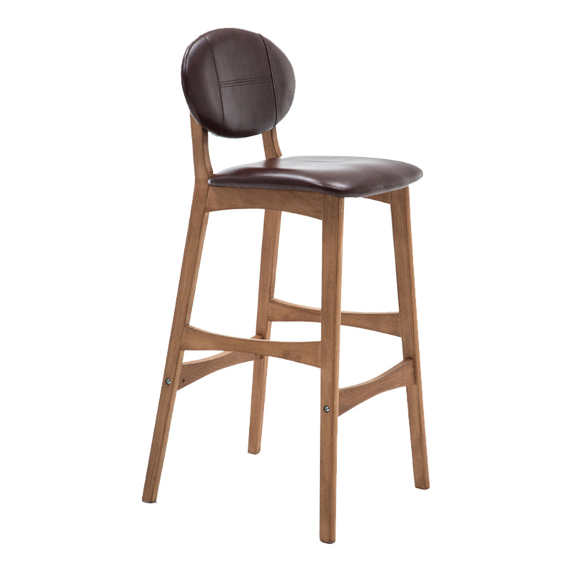 Scandinavia Style Bar-stool Wooden Legs Full Back for Kitchen Bar Brown Natural 1 Piece Clearhalo 'Bar Furniture' 'Bar Stools' 'bar_stools' 'furn' 'furn_bar_stools' 'furniture_bar_stools' 'Kitchen & Dining Furniture' 'kitchen&dining_furn' 'kitchen' 'kitchen_furn' Furniture' 4512079