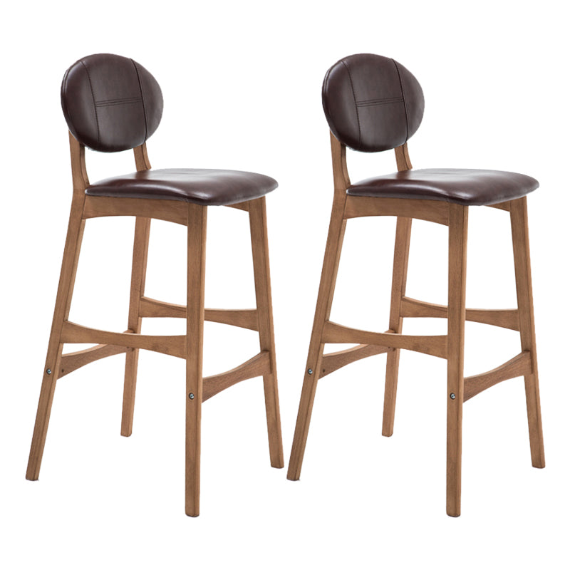Scandinavia Style Bar-stool Wooden Legs Full Back for Kitchen Bar Brown Natural 2 Piece Set Clearhalo 'Bar Furniture' 'Bar Stools' 'bar_stools' 'furn' 'furn_bar_stools' 'furniture_bar_stools' 'Kitchen & Dining Furniture' 'kitchen&dining_furn' 'kitchen' 'kitchen_furn' Furniture' 4512080