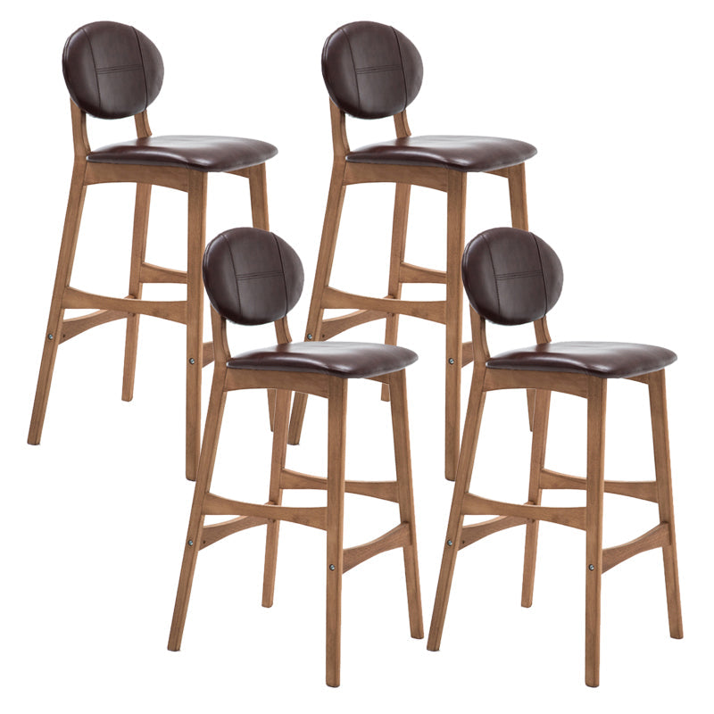 Scandinavia Style Bar-stool Wooden Legs Full Back for Kitchen Bar Brown Natural 4 Piece Set Clearhalo 'Bar Furniture' 'Bar Stools' 'bar_stools' 'furn' 'furn_bar_stools' 'furniture_bar_stools' 'Kitchen & Dining Furniture' 'kitchen&dining_furn' 'kitchen' 'kitchen_furn' Furniture' 4512081