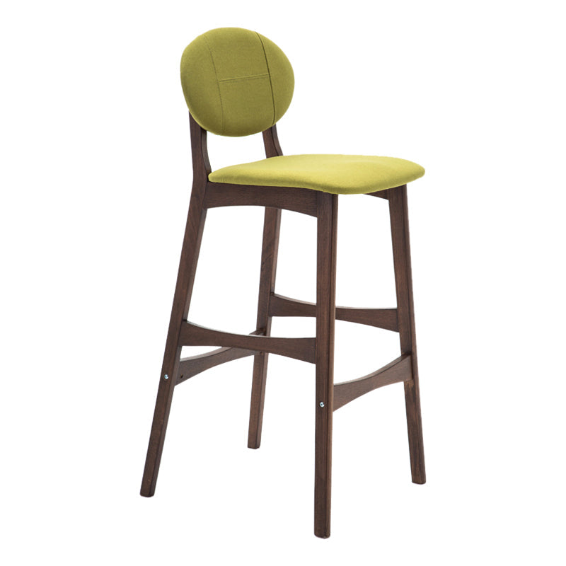 Scandinavia Style Bar-stool Wooden Legs Full Back for Kitchen Bar Green Brown 1 Piece Clearhalo 'Bar Furniture' 'Bar Stools' 'bar_stools' 'furn' 'furn_bar_stools' 'furniture_bar_stools' 'Kitchen & Dining Furniture' 'kitchen&dining_furn' 'kitchen' 'kitchen_furn' Furniture' 4512082