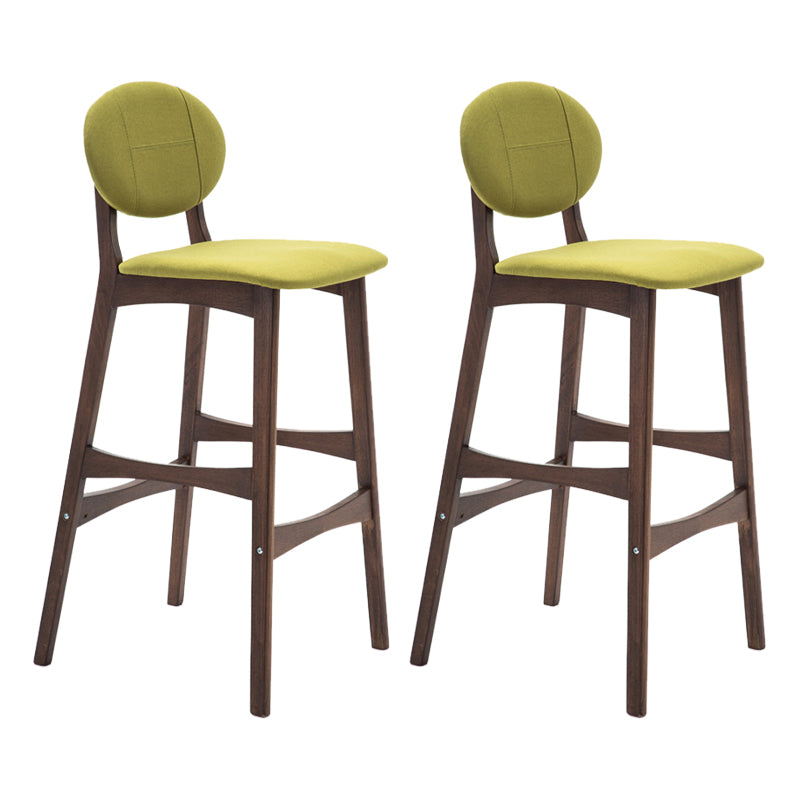 Scandinavia Style Bar-stool Wooden Legs Full Back for Kitchen Bar Green Brown 2 Piece Set Clearhalo 'Bar Furniture' 'Bar Stools' 'bar_stools' 'furn' 'furn_bar_stools' 'furniture_bar_stools' 'Kitchen & Dining Furniture' 'kitchen&dining_furn' 'kitchen' 'kitchen_furn' Furniture' 4512083