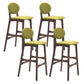 Scandinavia Style Bar-stool Wooden Legs Full Back for Kitchen Bar Green Brown 4 Piece Set Clearhalo 'Bar Furniture' 'Bar Stools' 'bar_stools' 'furn' 'furn_bar_stools' 'furniture_bar_stools' 'Kitchen & Dining Furniture' 'kitchen&dining_furn' 'kitchen' 'kitchen_furn' Furniture' 4512084