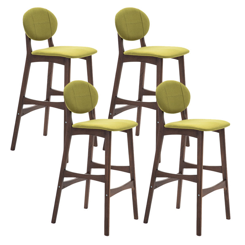 Scandinavia Style Bar-stool Wooden Legs Full Back for Kitchen Bar Green Brown 4 Piece Set Clearhalo 'Bar Furniture' 'Bar Stools' 'bar_stools' 'furn' 'furn_bar_stools' 'furniture_bar_stools' 'Kitchen & Dining Furniture' 'kitchen&dining_furn' 'kitchen' 'kitchen_furn' Furniture' 4512084