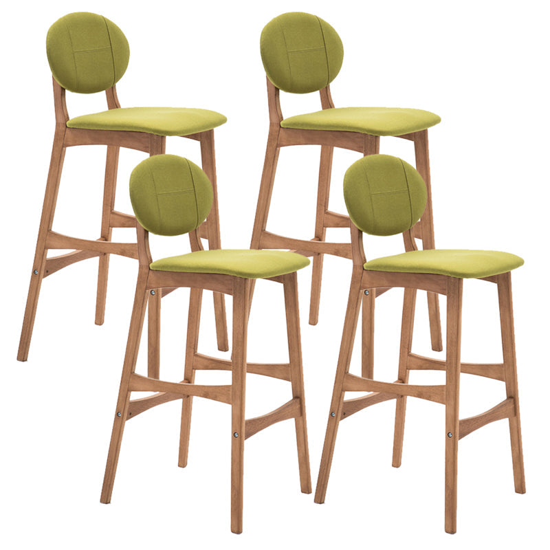 Scandinavia Style Bar-stool Wooden Legs Full Back for Kitchen Bar Green Natural 4 Piece Set Clearhalo 'Bar Furniture' 'Bar Stools' 'bar_stools' 'furn' 'furn_bar_stools' 'furniture_bar_stools' 'Kitchen & Dining Furniture' 'kitchen&dining_furn' 'kitchen' 'kitchen_furn' Furniture' 4512087