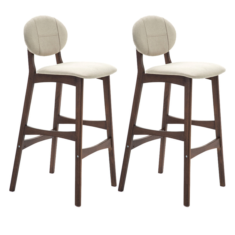 Scandinavia Style Bar-stool Wooden Legs Full Back for Kitchen Bar Khaki Brown 2 Piece Set Clearhalo 'Bar Furniture' 'Bar Stools' 'bar_stools' 'furn' 'furn_bar_stools' 'furniture_bar_stools' 'Kitchen & Dining Furniture' 'kitchen&dining_furn' 'kitchen' 'kitchen_furn' Furniture' 4512089