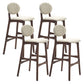 Scandinavia Style Bar-stool Wooden Legs Full Back for Kitchen Bar Khaki Brown 4 Piece Set Clearhalo 'Bar Furniture' 'Bar Stools' 'bar_stools' 'furn' 'furn_bar_stools' 'furniture_bar_stools' 'Kitchen & Dining Furniture' 'kitchen&dining_furn' 'kitchen' 'kitchen_furn' Furniture' 4512090