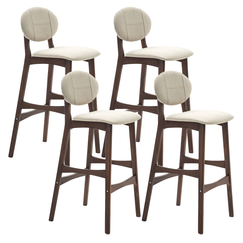 Scandinavia Style Bar-stool Wooden Legs Full Back for Kitchen Bar Khaki Brown 4 Piece Set Clearhalo 'Bar Furniture' 'Bar Stools' 'bar_stools' 'furn' 'furn_bar_stools' 'furniture_bar_stools' 'Kitchen & Dining Furniture' 'kitchen&dining_furn' 'kitchen' 'kitchen_furn' Furniture' 4512090