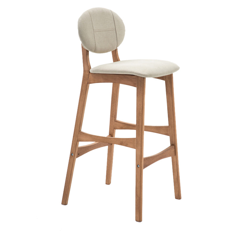 Scandinavia Style Bar-stool Wooden Legs Full Back for Kitchen Bar Khaki Natural 1 Piece Clearhalo 'Bar Furniture' 'Bar Stools' 'bar_stools' 'furn' 'furn_bar_stools' 'furniture_bar_stools' 'Kitchen & Dining Furniture' 'kitchen&dining_furn' 'kitchen' 'kitchen_furn' Furniture' 4512091
