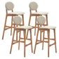 Scandinavia Style Bar-stool Wooden Legs Full Back for Kitchen Bar Khaki Natural 4 Piece Set Clearhalo 'Bar Furniture' 'Bar Stools' 'bar_stools' 'furn' 'furn_bar_stools' 'furniture_bar_stools' 'Kitchen & Dining Furniture' 'kitchen&dining_furn' 'kitchen' 'kitchen_furn' Furniture' 4512093