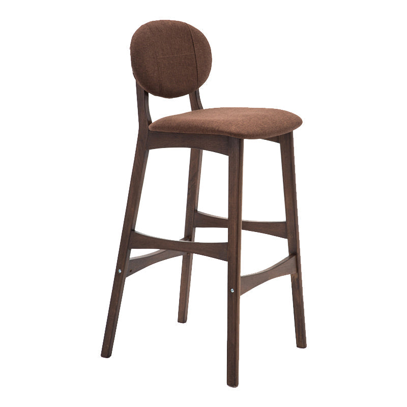Scandinavia Style Bar-stool Wooden Legs Full Back for Kitchen Bar Coffee Brown 1 Piece Clearhalo 'Bar Furniture' 'Bar Stools' 'bar_stools' 'furn' 'furn_bar_stools' 'furniture_bar_stools' 'Kitchen & Dining Furniture' 'kitchen&dining_furn' 'kitchen' 'kitchen_furn' Furniture' 4512094