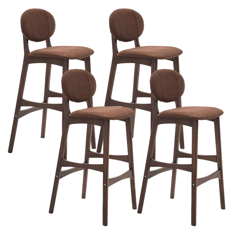 Scandinavia Style Bar-stool Wooden Legs Full Back for Kitchen Bar Coffee Brown 4 Piece Set Clearhalo 'Bar Furniture' 'Bar Stools' 'bar_stools' 'furn' 'furn_bar_stools' 'furniture_bar_stools' 'Kitchen & Dining Furniture' 'kitchen&dining_furn' 'kitchen' 'kitchen_furn' Furniture' 4512096