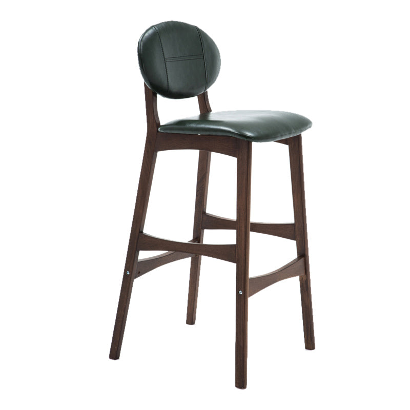 Scandinavia Style Bar-stool Wooden Legs Full Back for Kitchen Bar Blackish Green Brown 1 Piece Clearhalo 'Bar Furniture' 'Bar Stools' 'bar_stools' 'furn' 'furn_bar_stools' 'furniture_bar_stools' 'Kitchen & Dining Furniture' 'kitchen&dining_furn' 'kitchen' 'kitchen_furn' Furniture' 4512100