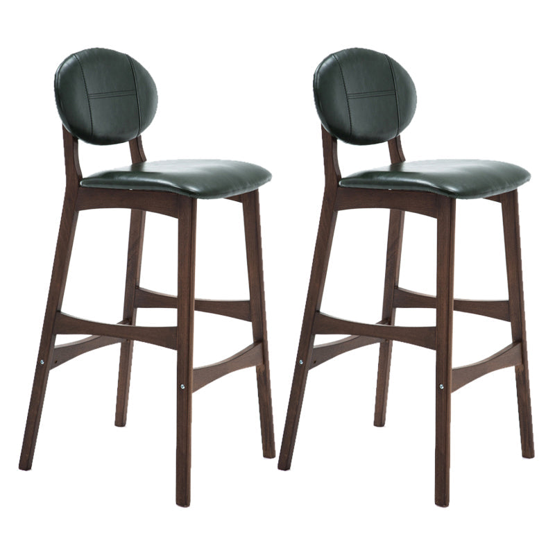 Scandinavia Style Bar-stool Wooden Legs Full Back for Kitchen Bar Blackish Green Brown 2 Piece Set Clearhalo 'Bar Furniture' 'Bar Stools' 'bar_stools' 'furn' 'furn_bar_stools' 'furniture_bar_stools' 'Kitchen & Dining Furniture' 'kitchen&dining_furn' 'kitchen' 'kitchen_furn' Furniture' 4512101