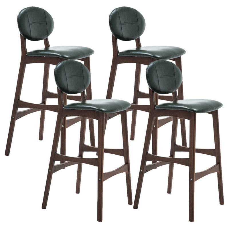 Scandinavia Style Bar-stool Wooden Legs Full Back for Kitchen Bar Blackish Green Brown 4 Piece Set Clearhalo 'Bar Furniture' 'Bar Stools' 'bar_stools' 'furn' 'furn_bar_stools' 'furniture_bar_stools' 'Kitchen & Dining Furniture' 'kitchen&dining_furn' 'kitchen' 'kitchen_furn' Furniture' 4512102