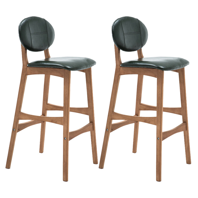 Scandinavia Style Bar-stool Wooden Legs Full Back for Kitchen Bar Blackish Green Natural 2 Piece Set Clearhalo 'Bar Furniture' 'Bar Stools' 'bar_stools' 'furn' 'furn_bar_stools' 'furniture_bar_stools' 'Kitchen & Dining Furniture' 'kitchen&dining_furn' 'kitchen' 'kitchen_furn' Furniture' 4512104