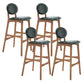 Scandinavia Style Bar-stool Wooden Legs Full Back for Kitchen Bar Blackish Green Natural 4 Piece Set Clearhalo 'Bar Furniture' 'Bar Stools' 'bar_stools' 'furn' 'furn_bar_stools' 'furniture_bar_stools' 'Kitchen & Dining Furniture' 'kitchen&dining_furn' 'kitchen' 'kitchen_furn' Furniture' 4512105