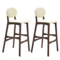 Scandinavia Style Bar-stool Wooden Legs Full Back for Kitchen Bar Off-White Brown 2 Piece Set Clearhalo 'Bar Furniture' 'Bar Stools' 'bar_stools' 'furn' 'furn_bar_stools' 'furniture_bar_stools' 'Kitchen & Dining Furniture' 'kitchen&dining_furn' 'kitchen' 'kitchen_furn' Furniture' 4512107