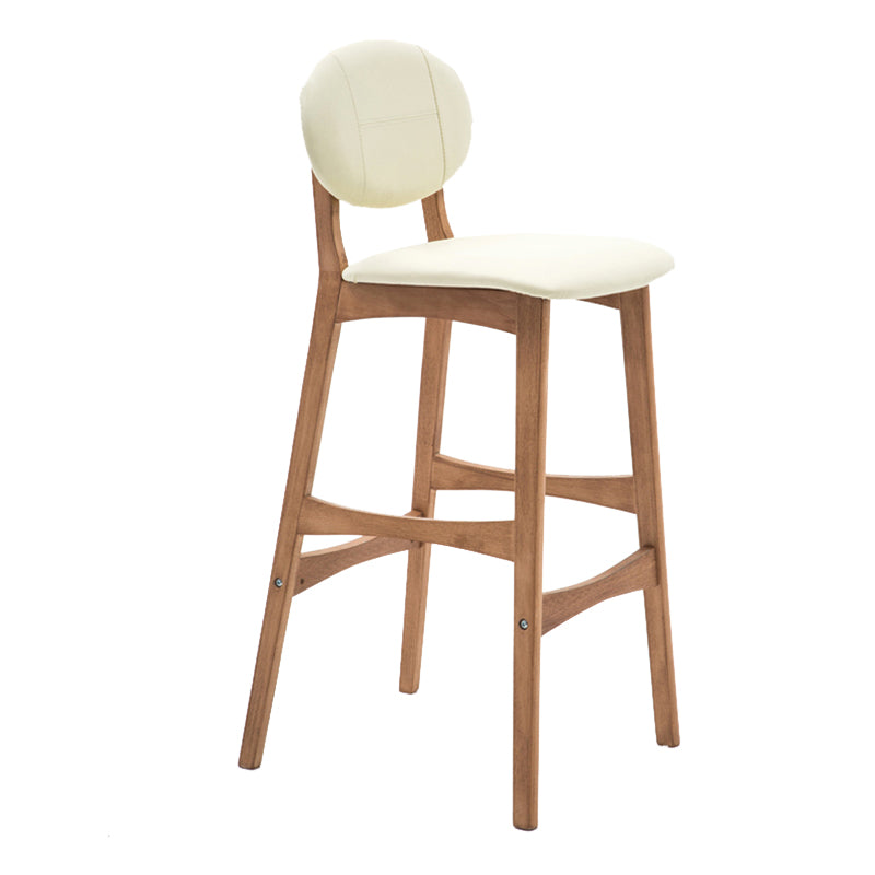 Scandinavia Style Bar-stool Wooden Legs Full Back for Kitchen Bar Off-White Natural 1 Piece Clearhalo 'Bar Furniture' 'Bar Stools' 'bar_stools' 'furn' 'furn_bar_stools' 'furniture_bar_stools' 'Kitchen & Dining Furniture' 'kitchen&dining_furn' 'kitchen' 'kitchen_furn' Furniture' 4512109