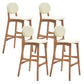 Scandinavia Style Bar-stool Wooden Legs Full Back for Kitchen Bar Off-White Natural 4 Piece Set Clearhalo 'Bar Furniture' 'Bar Stools' 'bar_stools' 'furn' 'furn_bar_stools' 'furniture_bar_stools' 'Kitchen & Dining Furniture' 'kitchen&dining_furn' 'kitchen' 'kitchen_furn' Furniture' 4512111