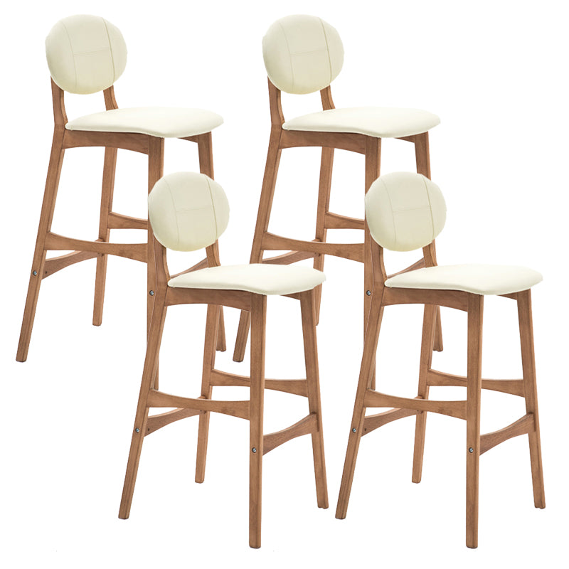 Scandinavia Style Bar-stool Wooden Legs Full Back for Kitchen Bar Off-White Natural 4 Piece Set Clearhalo 'Bar Furniture' 'Bar Stools' 'bar_stools' 'furn' 'furn_bar_stools' 'furniture_bar_stools' 'Kitchen & Dining Furniture' 'kitchen&dining_furn' 'kitchen' 'kitchen_furn' Furniture' 4512111